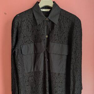 Laced Long Sleeve Button Up